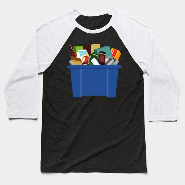Recycling Bin Baseball T-Shirt by SWON Design